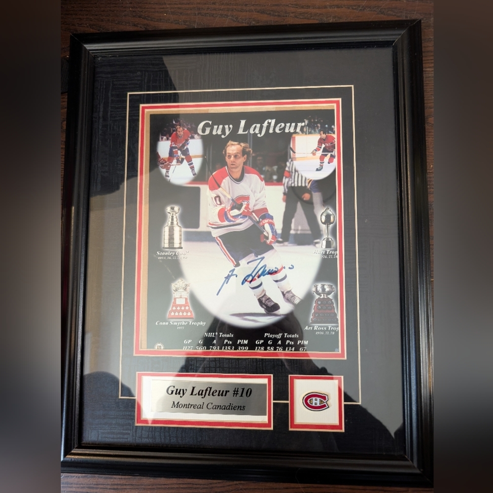 Framed Guy Lafleur Montreal Canadiens Photo
